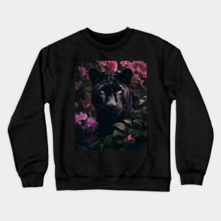 Pink Floral Panther Crewneck Sweatshirt